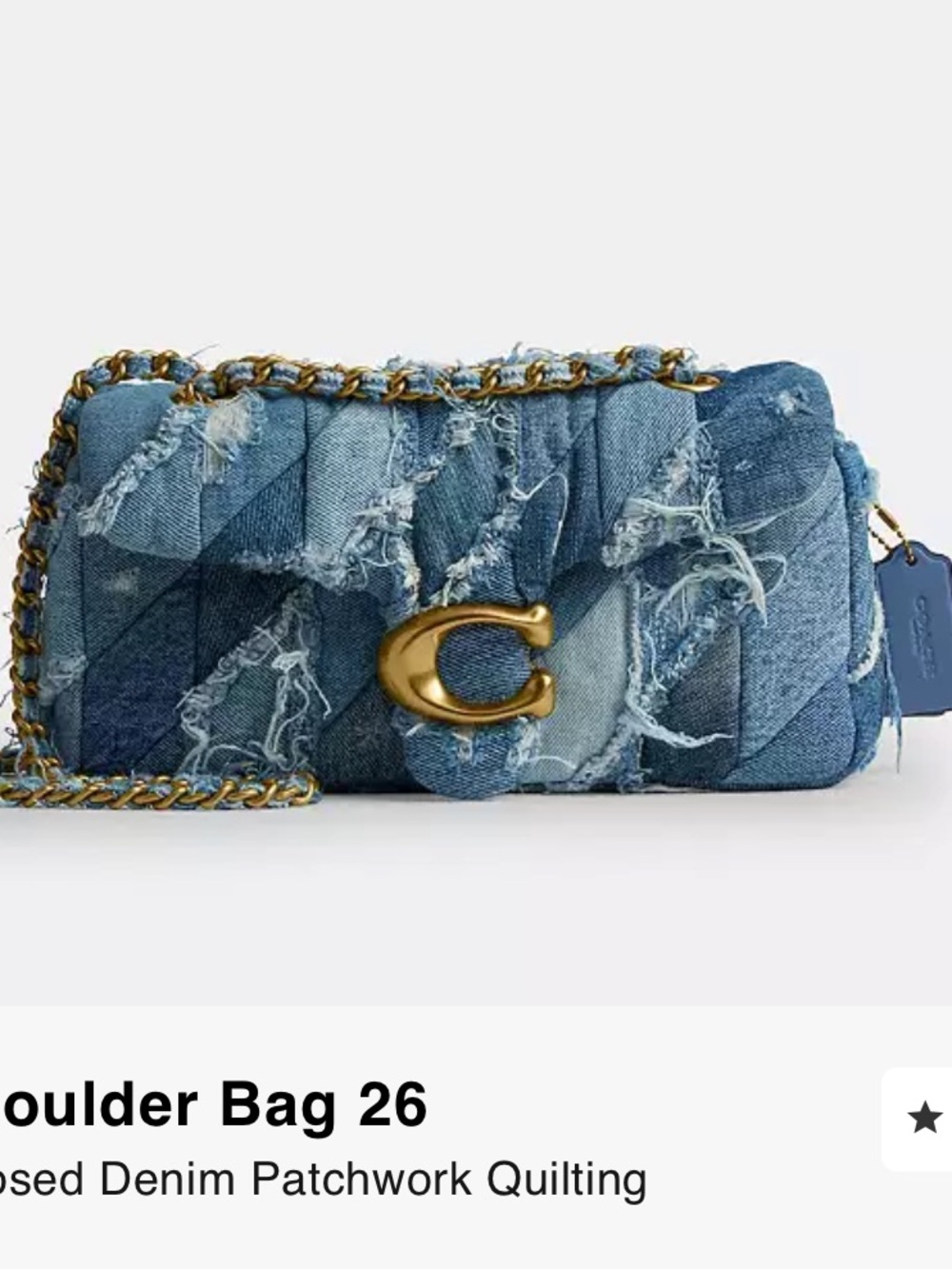Coach Distressed Denim Patchwork Quilted Tabby 26 Like New!!!!🚨 - Picture 2 of 14